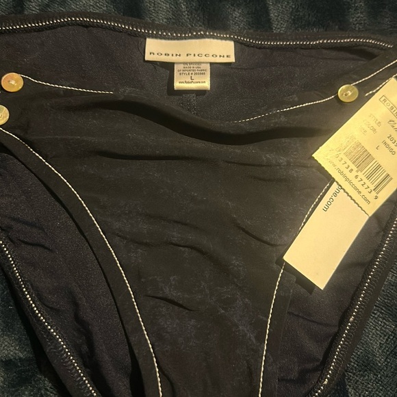 NWT ROBIN PICCONE 'Valeria' Tab Side Bikini Bottom Indigo - Picture 10 of 12